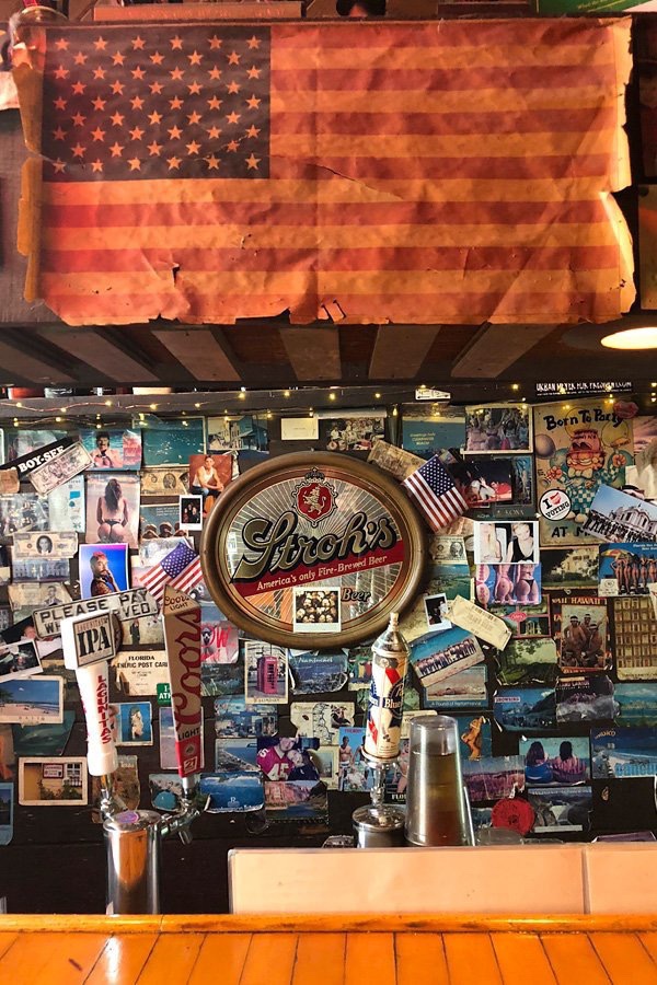 Behind the bar at Mama's Pasta and Brew